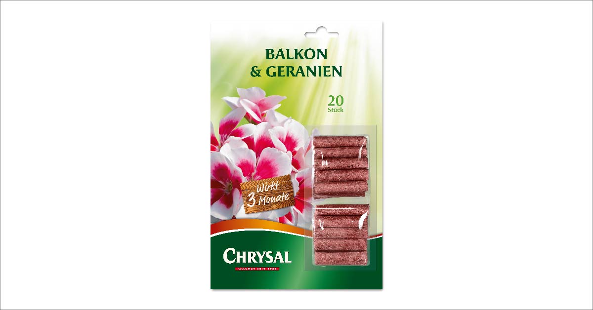 Chrysal Balkon & Geranien Düngestäbchen